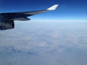 Flying over Alaska. Minus 55 degrees