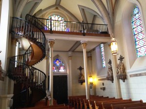 Inside Loretta Chapel - the Miraculous Stairway, with no visible means of support